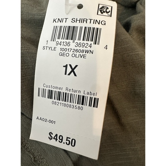 Style & Co Top Women 1X Pull Over Flower Stretch Long Sleeve Boho Bohemian New - Picture 6 of 10